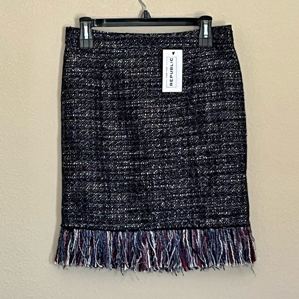 NWT Women's For The Republic Fringed Pencil Skirt